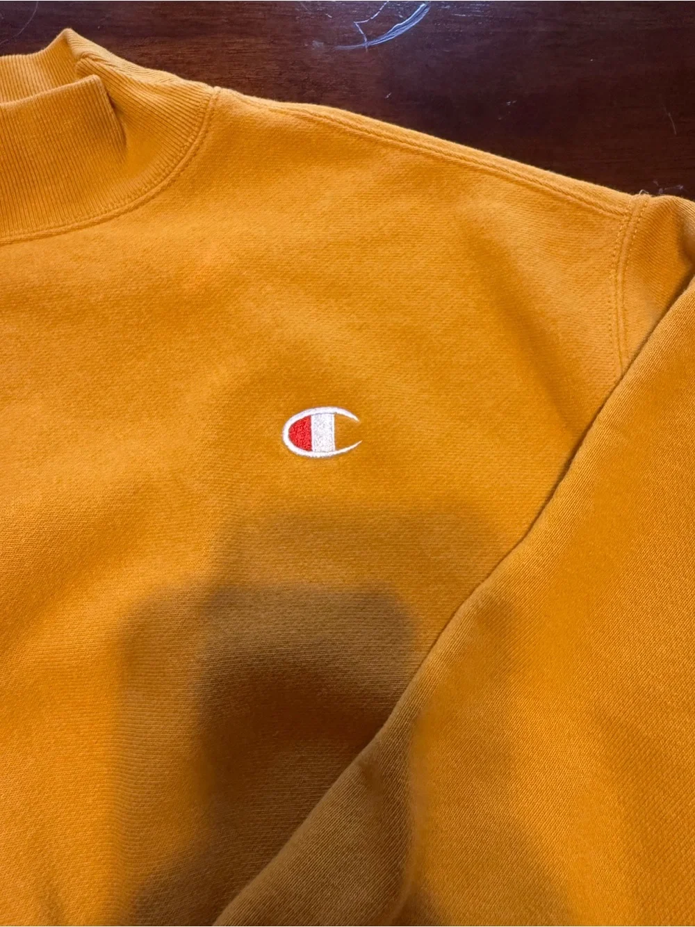 Champion Women's Mustard Mock Neck Sweatshirt